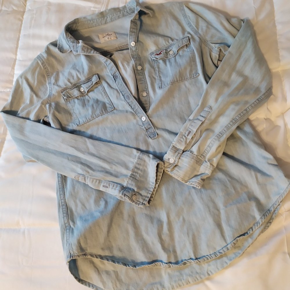 Hollister Light Wash Denim Short Tunic - Size M